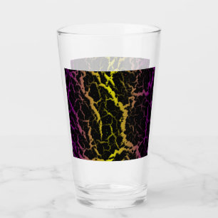 Verre Lave spatiale fissurée - Violet/Jaune