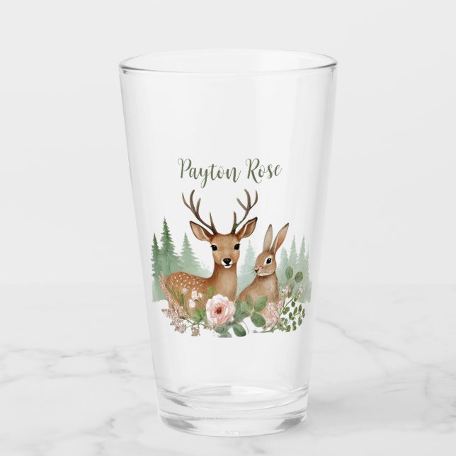 Verre Le Baby shower des animaux des bois (Devant)