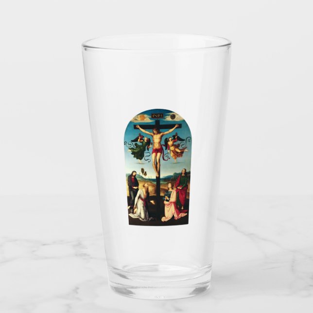 Verre Le Christ crucifié avec la Vierge Marie (Devant)