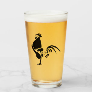 Verre Le coq noir qui croise l'alarme du bon matin