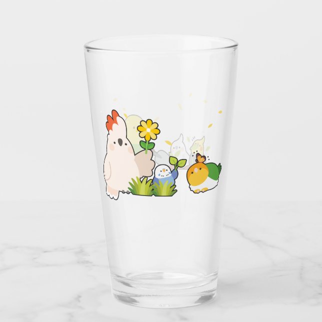 Verre Le jardinage des oiseaux (Devant)
