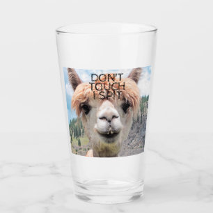 Verre Le lama drôle d'alpaga ne me touchent pas crachen