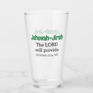 Verre Le Seigneur fournira la Bible Verse Vert et Noir