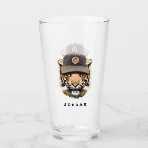 Verre Le tigre surfant ajoutent votre nom