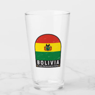 Verre L'emblème du drapeau bolivien est Vintage