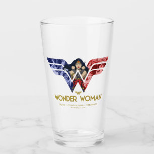 Verre Les armes croisées de Wonder Woman dans le logo