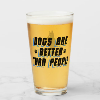 Verre Les chiens sont meilleurs [Noir/Bleu]
