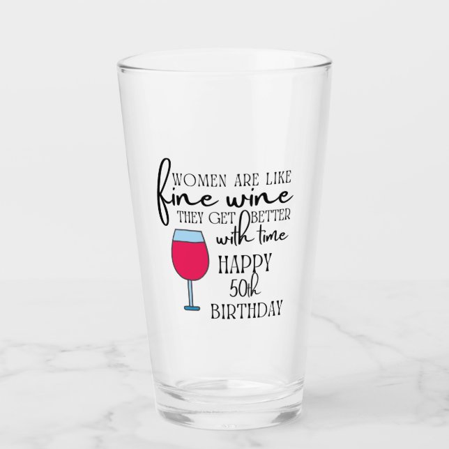 Verre Les femmes sont comme le vin 50e anniversaire verr (Devant)