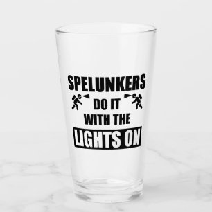 Verre Les Spelunkers Le Font Avec Les Lumières Sur