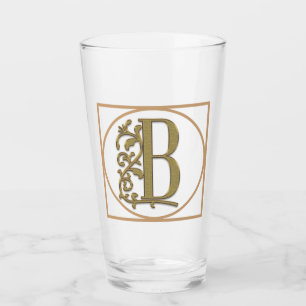 Verre LETTRE B MONOGRAM Beau Mariage Nouveau Accueil Cad