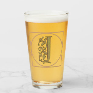 Verre LETTRE J MONOGRAM Beau Mariage Nouveau Accueil Cad