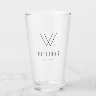 Verre Lettre minimaliste Personnalisée De Nom De Famille