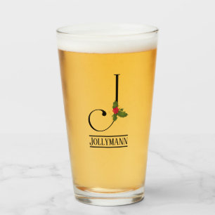 VERRE LETTRE MONOGRAPHIQUE J DE VACANCES BIÈRE PERSONNAL