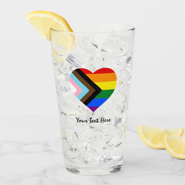 Verre LGBTQ & Fierté - Rainbow Progress Flag Shot Glass (Devant glace)