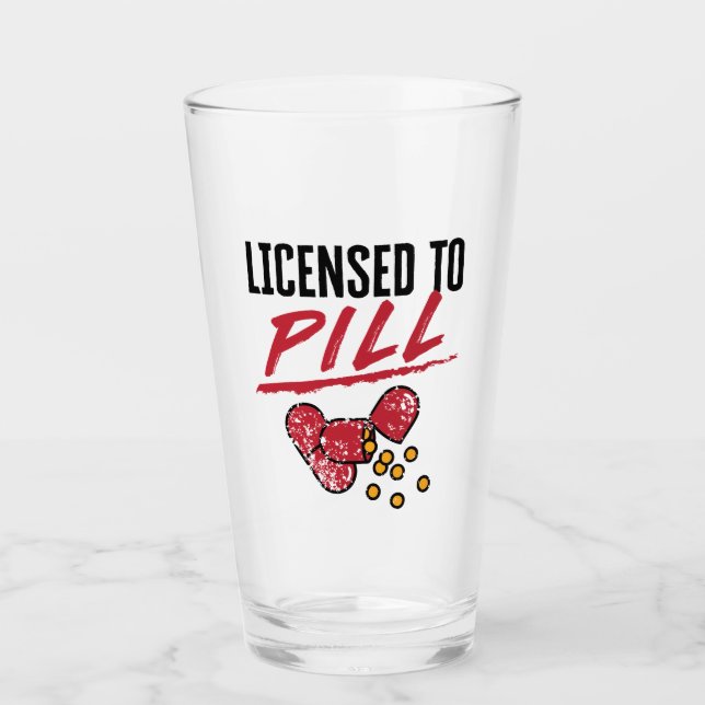 Verre Licence pour la pilule Pharmacien Graduation Grad (Devant)
