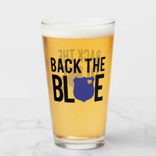 Verre Ligne Bleue Mince Arrière Le Soutien De La Police  (Dos (rempli))