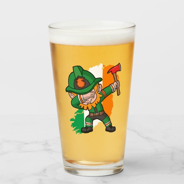 Verre Limande tamponnante de pompier de lutin de Jour de (Devant (rempli))