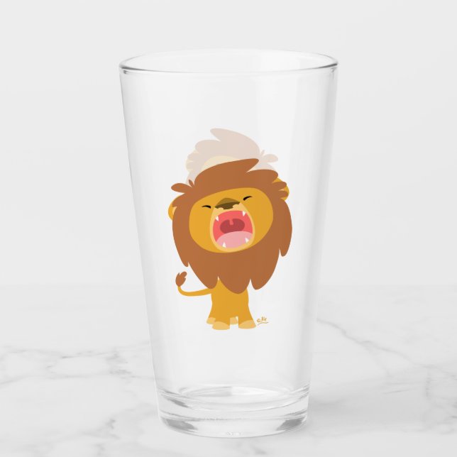 Verre Lion caricaturé joli (Devant)