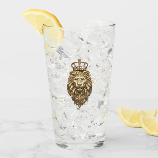 Verre Lion majestueux (Devant glace)