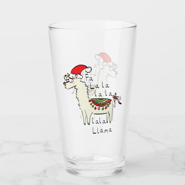 Verre Llama Cute Drôle Noël Vacances (Devant)