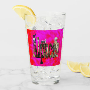 Verre Logo d'alpaca rouge et rose