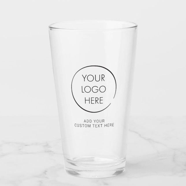Verre Logo de base Personnalisé, Entreprise ou Marketing (Devant)