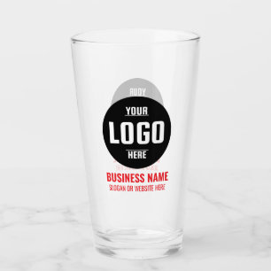 Verre Logo et texte personnalisés 16oz Rouge Bière perso