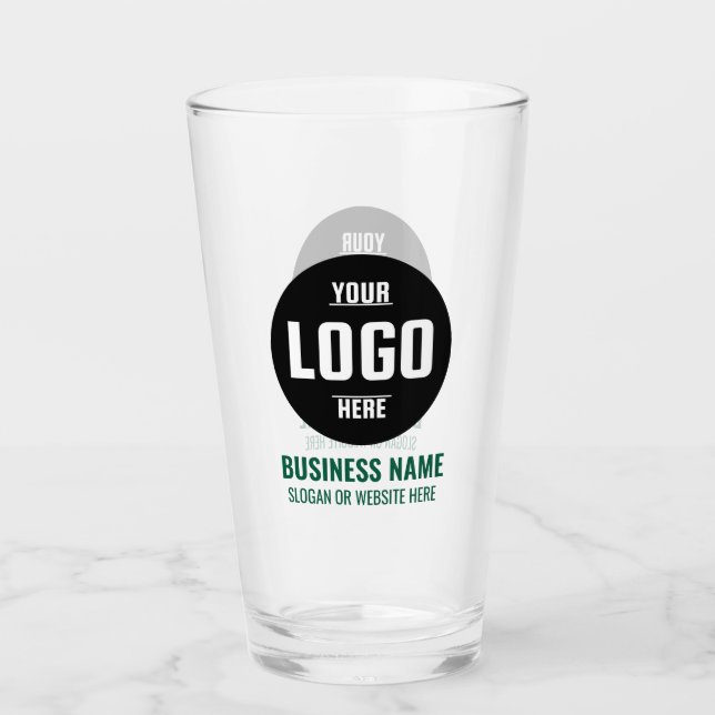 Verre Logo et texte personnalisés 16oz Vert Bière person (Devant)