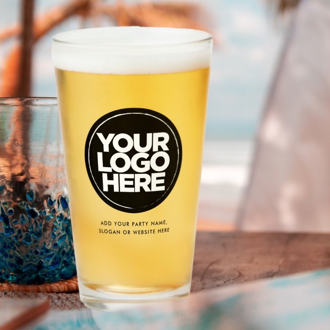 Verre Logo personnalisé et lunettes de bière texte (Créateur téléchargé)