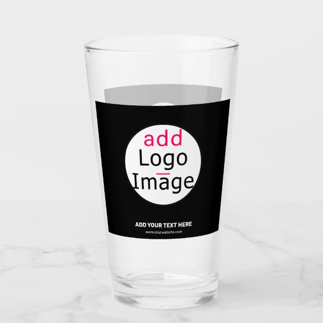 Verre Logo personnalisé Extravagant Business Chic Noir (Devant)