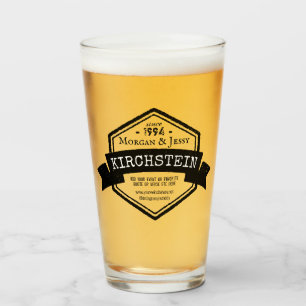 Verre Logo vintage d'hexagone de ruban d'anniversaire de