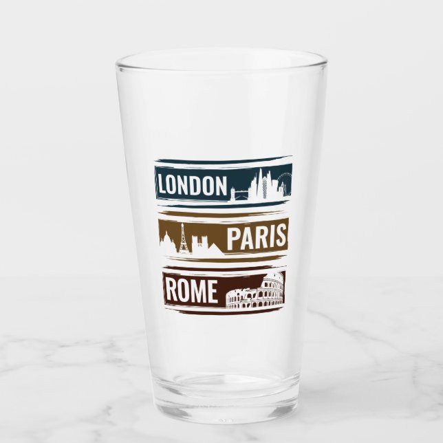 Verre Londres Paris Rome (Devant)