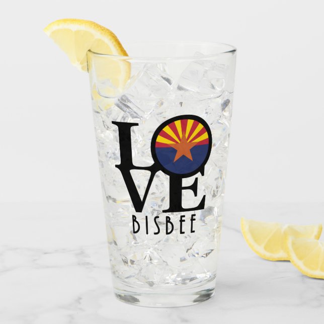 Verre LOVE Bisbee Arizona (Devant glace)