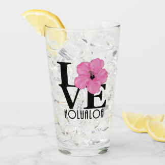 Verre LOVE Holualoa Hibiscus rose