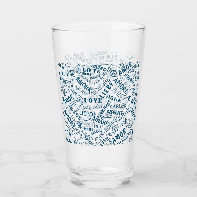 Verre LOVE - Multi Language - Personnalisable Internatio (Devant)