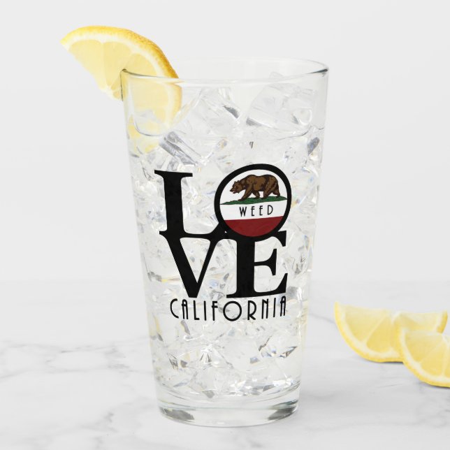 Verre LOVE Weed California (Devant glace)