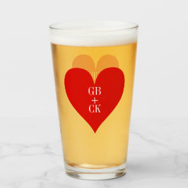 Verre Lunettes de bière à pinte Lover's Initials
