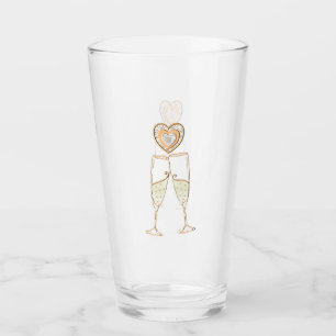 Verre Lunettes de Champagne et Coeurs