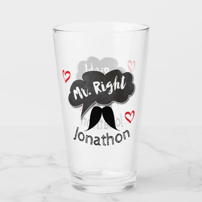 Verre M. Groom droit Mariage drôle (Devant)