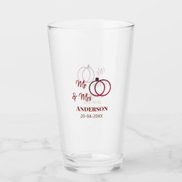 Verre M. & Mme ajouter nom de famille date année mariage