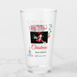 Verre Ma première bougie de Noël ajouter nom photo bébé
