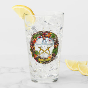 Verre Mabon Vin Vin Wreath avec Pentacle
