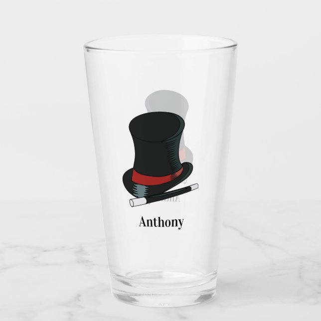 Verre Magiciens Casquette et baguette magique Personnali (Devant)