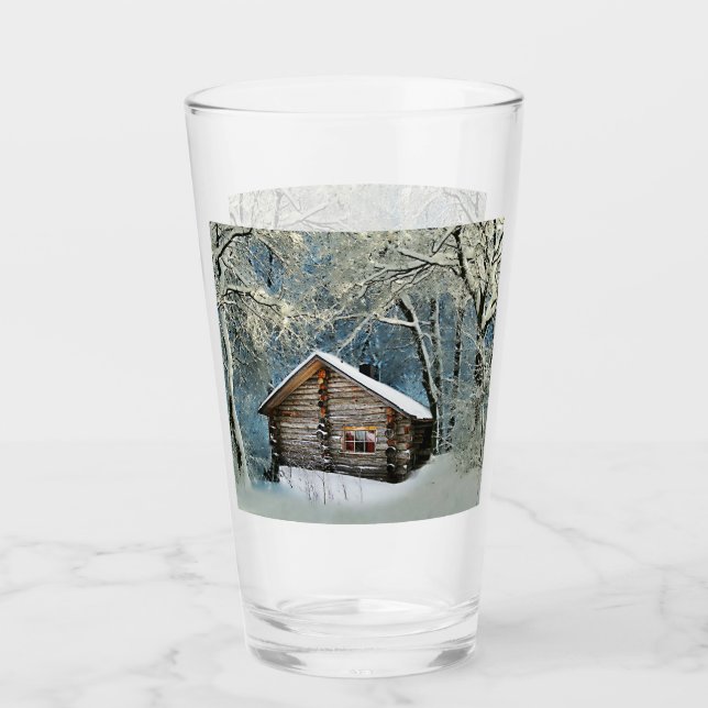 Verre Magie hivernale Rustique Cabine de billes (Devant)