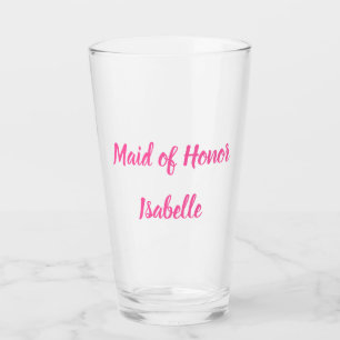Verre Maid of Honor rose Personnalisé Nom Cadeaux Mariag