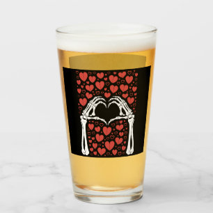 Verre Main de squelette cœur Saint-Valentin Amour drôle