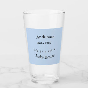 Verre Maison de lac ets. Date année coordonnées personna