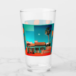 Verre Maison Torrevieja, Palm, Orange Lumineuse & Turquo