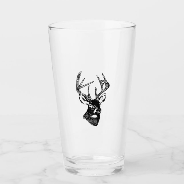 Verre Mâle de trophée de cerfs communs de queue blanche (Devant)
