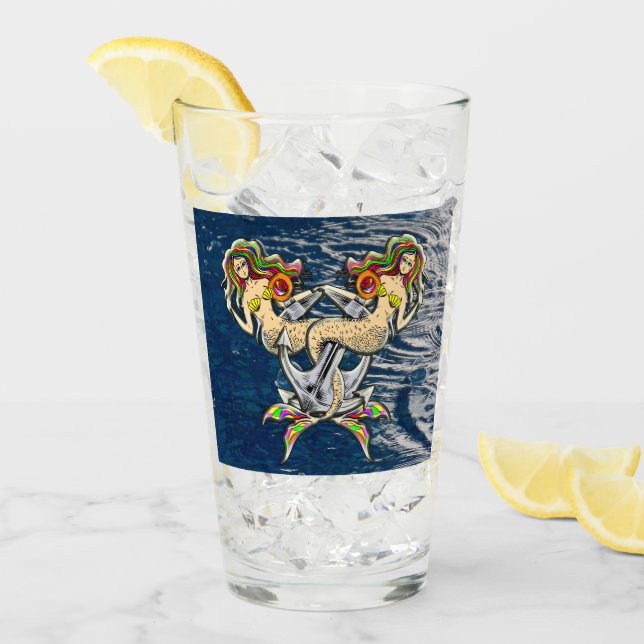 Verre Malheureusement sirènes à l'ancre (Devant glace)